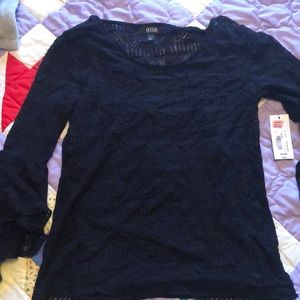 Black shirt with attached camisole